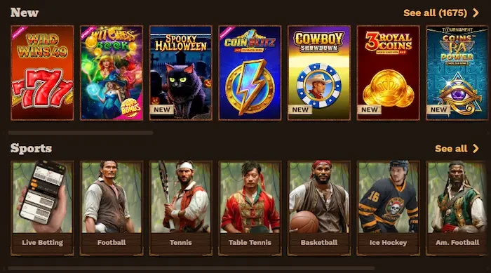 Fat Pirate Casino Home games